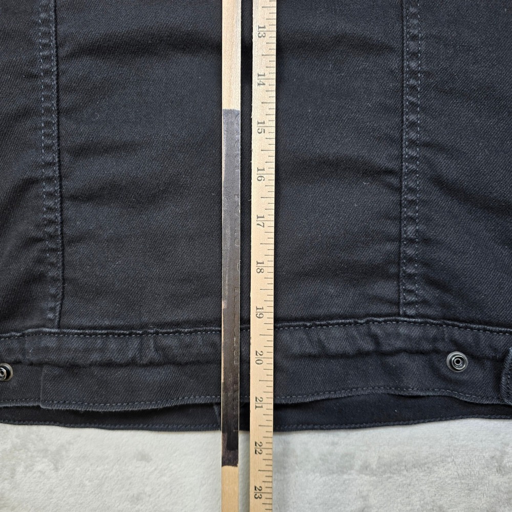 Levi Denim Sherpa Trucker‎ Jacket Women Large Black Jeans - Picture 13 of 15